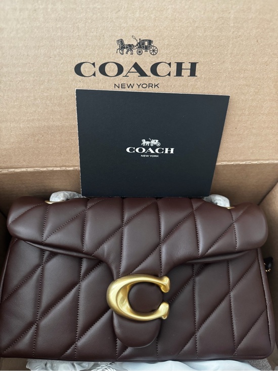 Coach Handbags - Coach Quilted Leather Shoulder Bag in Dark Brown with Gold Hardware